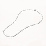 18k White Gold Plated Silver Paper Clip Chain Necklace