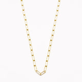 18k Gold Gold Plated Silver Paperclip Chain Necklace