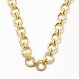 18k Gold Gold Plated Silver Thick Circle Chain Necklace