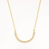18k Gold Gold Plated Silver Baguette Stone Chain Necklace