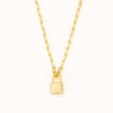 18k Gold Gold Plated Silver Lock Necklace