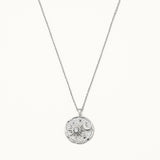 18k White Gold Plated Sun Moon Figured Locket Necklace