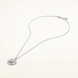 18k White Gold Plated Sun Moon Figured Locket Necklace