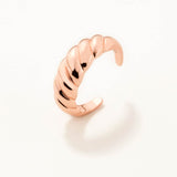 Rose Plated Silver Adjustable Croissant Ring