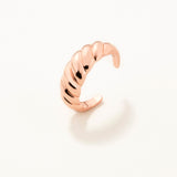 Rose Plated Silver Adjustable Croissant Ring