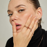 Rose Plated Silver Adjustable Croissant Ring