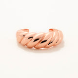Rose Plated Silver Adjustable Croissant Ring