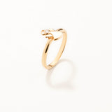 18k Gold Plated Silver Angel Figure Ring with White Stone