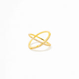 18k Gold Plated Silver Spiral Ring with Zircon Stone