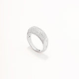 18k White Gold Plated Silver Ring with Zircon Stone