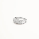 18k White Gold Plated Silver Ring with Zircon Stone
