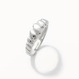 18K White Gold Plated Silver Adjustable Mini Croissant Ring