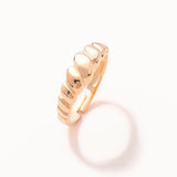 Rose Plated Silver Adjustable Mini Croissant Ring