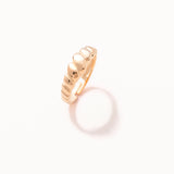 Rose Plated Silver Adjustable Mini Croissant Ring