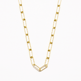 18k Gold Gold Plated Silver Paperclip Chain Necklace